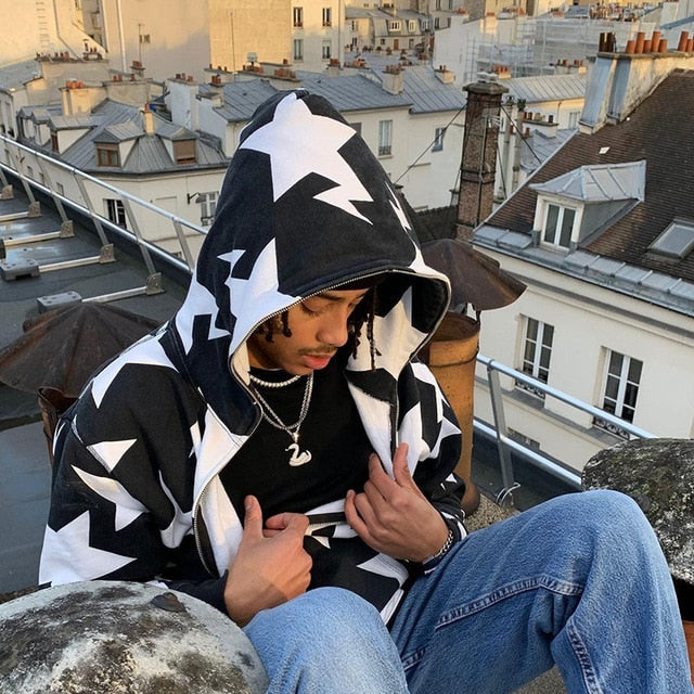 Star Printed Hoody