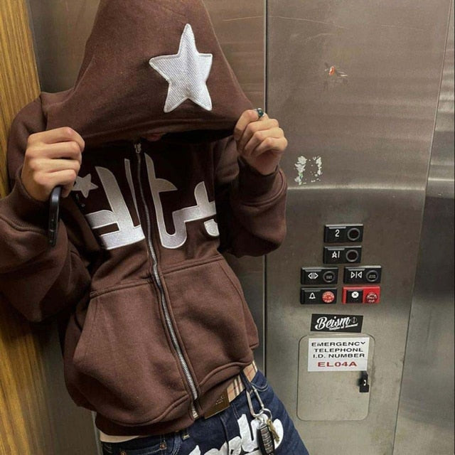 Star Printed Hoody