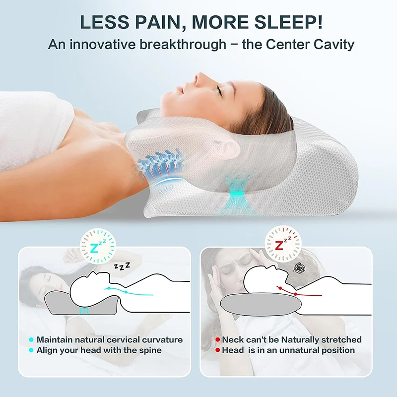 Ergonomic Neck Pillow w/ Memory Foam